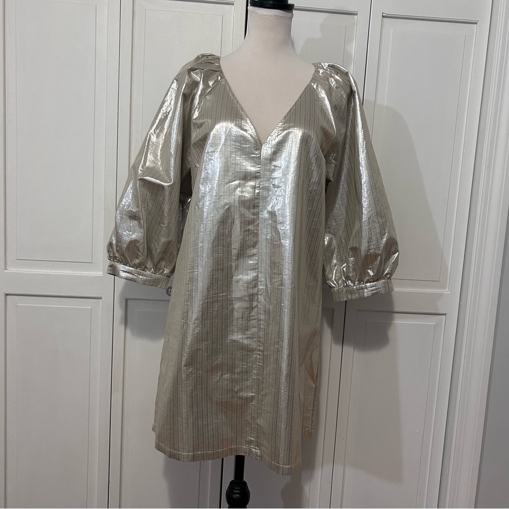 H&M Metallic Shimmering A-line mini dress.S